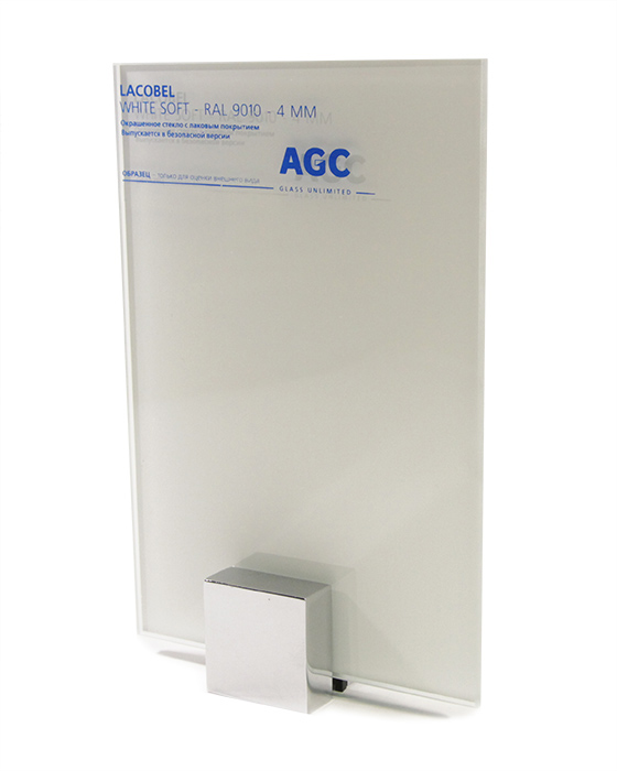 Стекло AGC LACOBEL Белый Мягкий RAL9010 2550x1605x4мм (стекло молоко)**