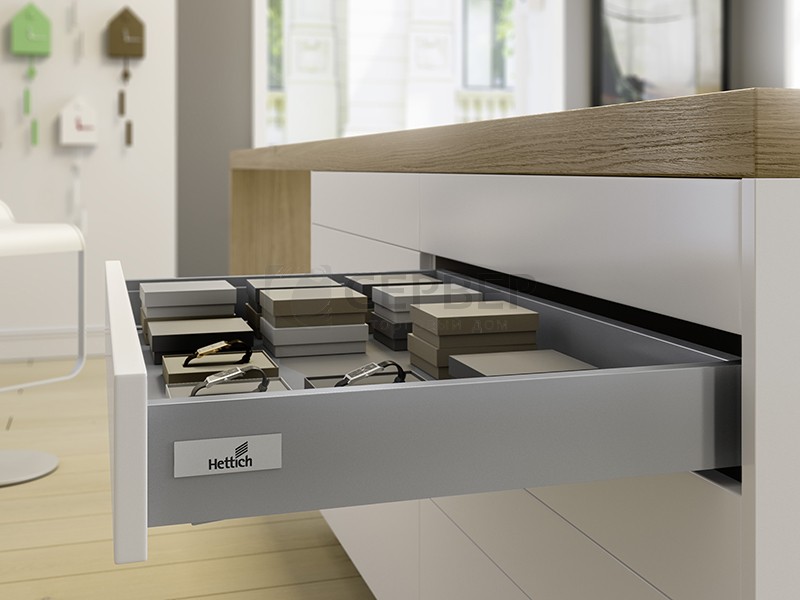 Hettich: 9228890 - Комплект ящика InnoTech Atira с демпфером Silent System, 470х 70 мм полного выдвижения