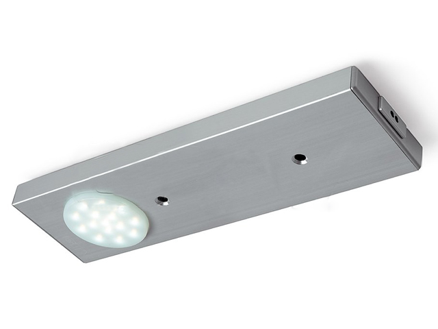 Накл. светодиодн. светильник для шкафа PILAS алюм.с датчиком препятствия L-218 мм, 12V, холод. свет